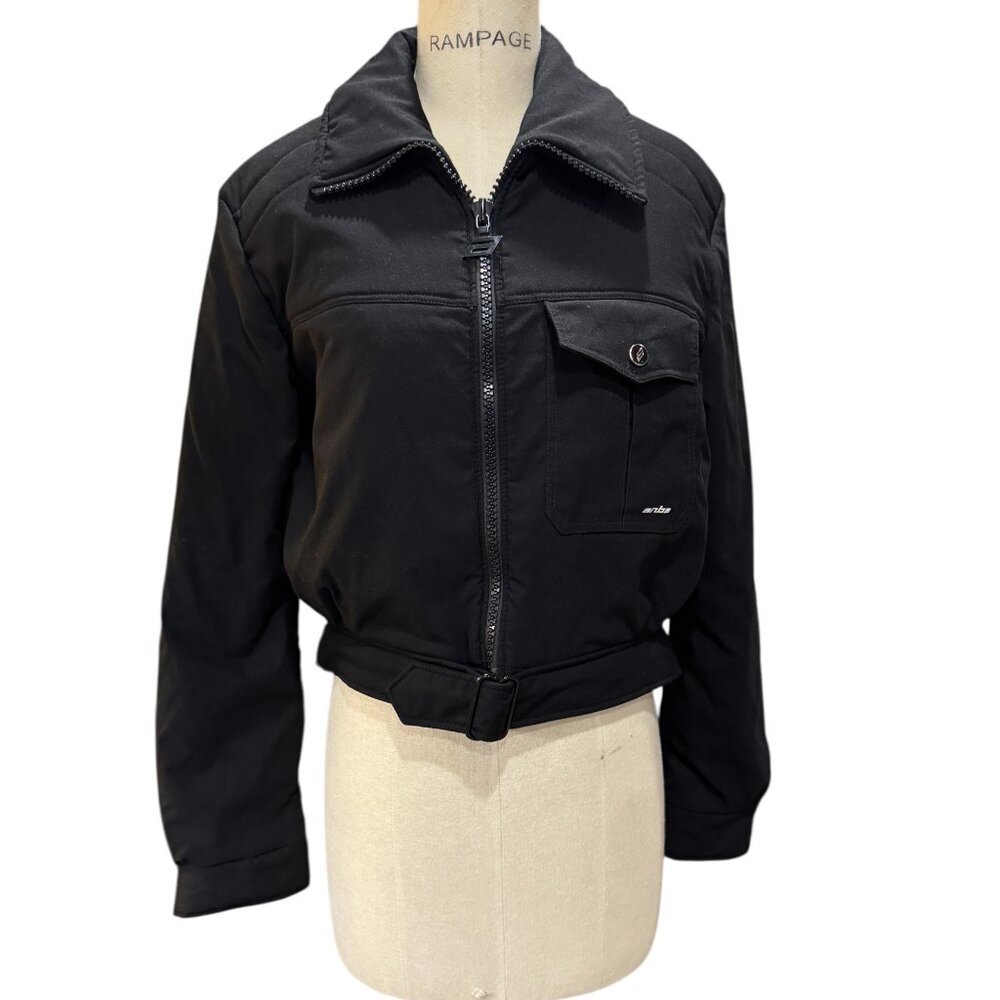 Vintage Aruba of Austria Cropped Ski Jacket Black Belted Sz S/M